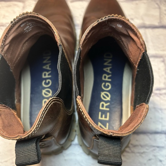 Cole Haan Boots Men's 10M ZERØGRAND Waterproof Chelsea Boot Brown Scuffs C30164 - Picture 7 of 9